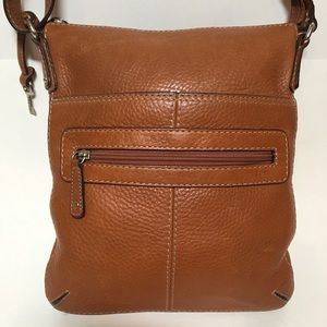 Fossil Shoulder Bag Pebbled Leather Cognac